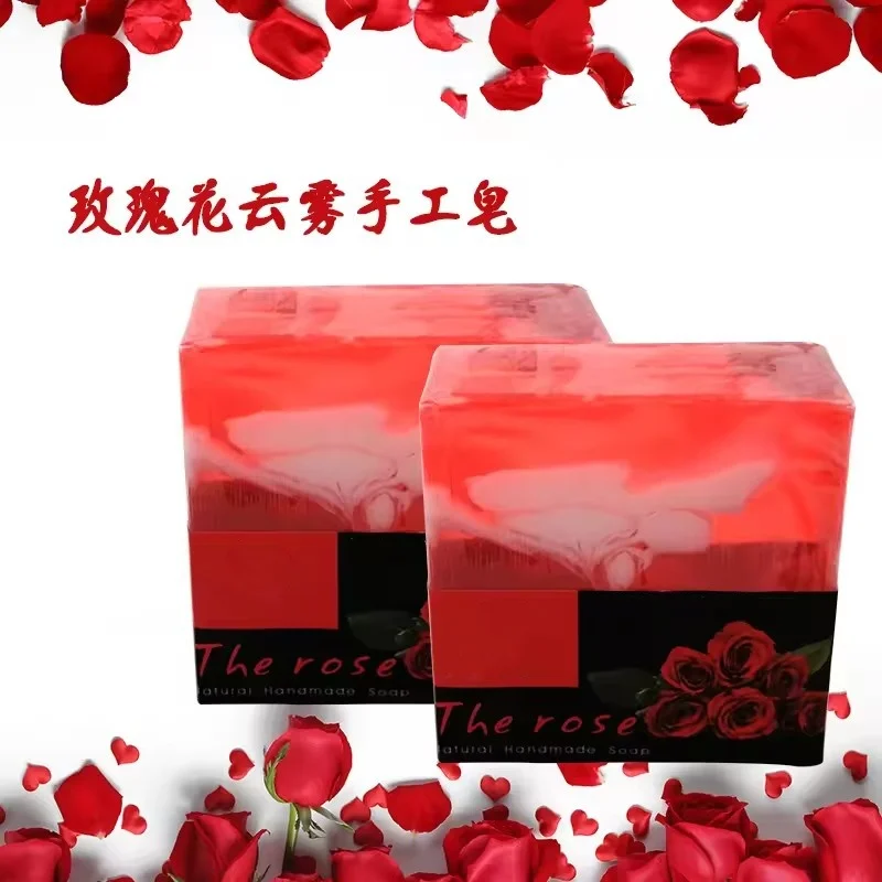 100g rose essential oil soap with label moisturizing and degreasing cleansing soap bath soap wholesale