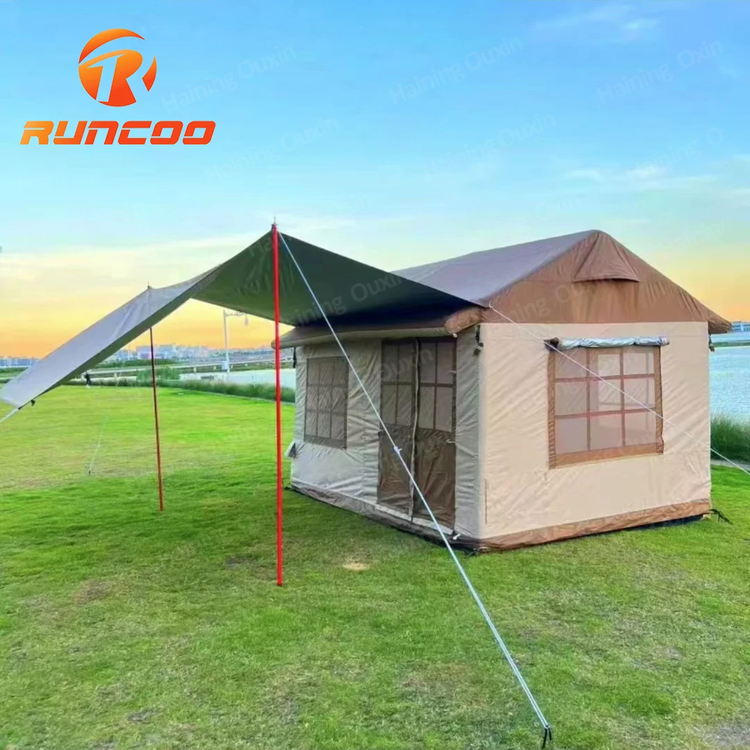 Luxury Inflatable Light Weight Tent Air Tent Easy Setup 4 Season Waterproof Outdoor Blow Up Tent For 3-4 People