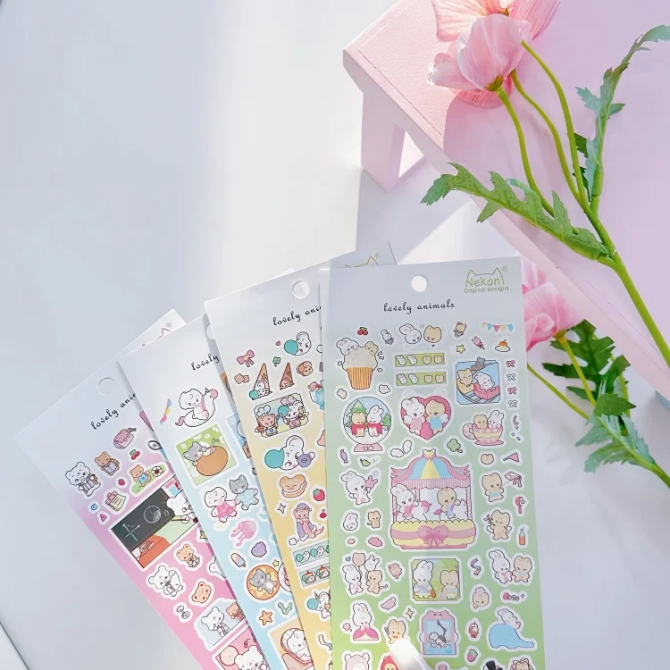 Nekoni new series: Korean Style Bean Eye Idol Dress Up Self-adhesive sticker for Handbook Stickers