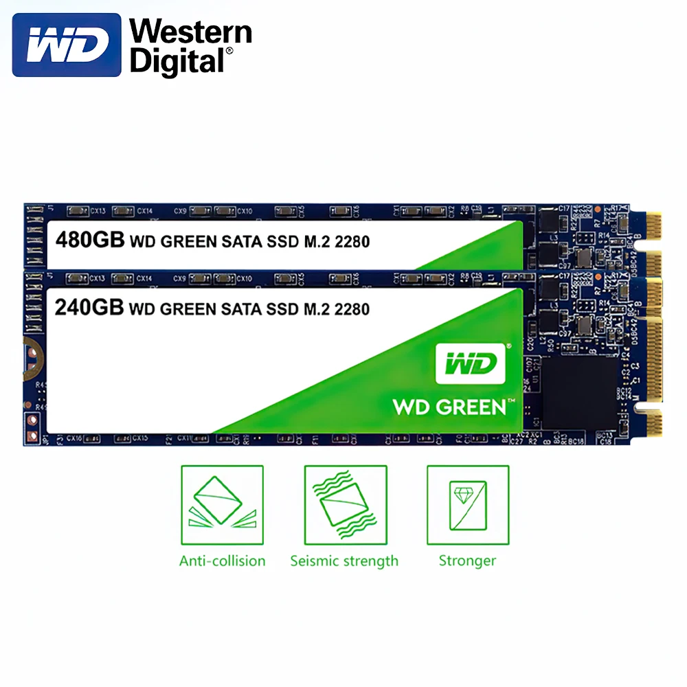 Original WD Green PC SSD 240GB 480GB Internal Solid State Hard Drive M.2 2280 SATA 545MB/S Western Digital For Computer Laptop