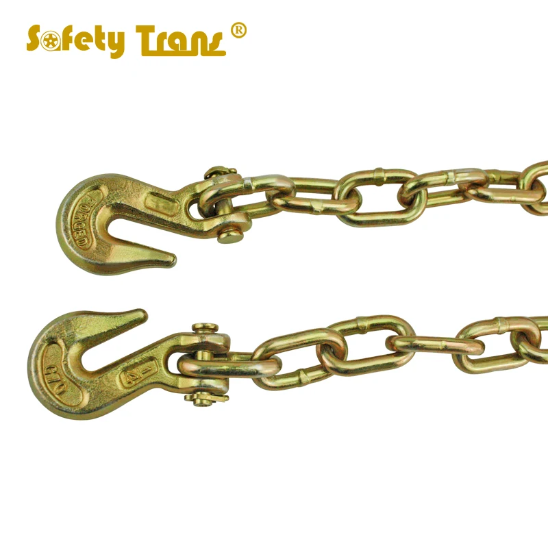 Буксировочная цепь G70 5/16x18 дюймов с 2 D-образными кольцами 10000 фунтов и захватным крючком