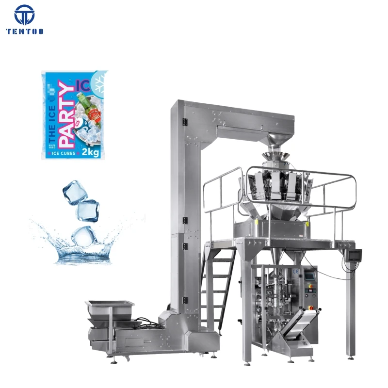 Automatic Vertical Weigher Tube Ice Packing Machine Ice Cube Packing Filling Machine
