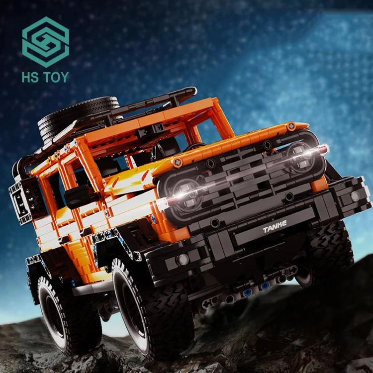 HS Assembling Cross-country Vehicle Brick Open Door Technical Tank Building Block Construction With 1 10 Scale