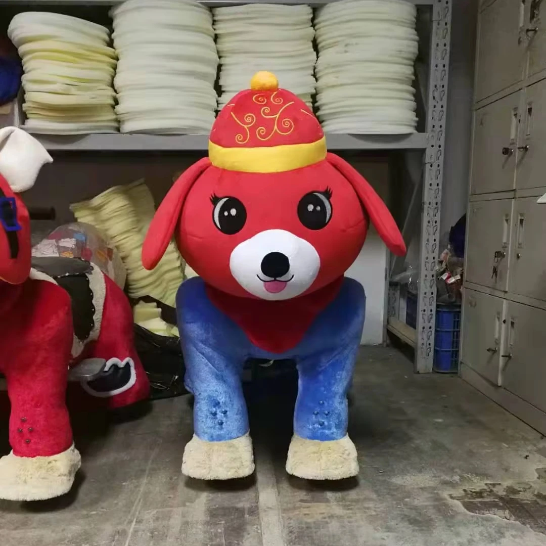 Unisex Inexpensive Electric Ride-On Dinosaur Scooter Plush Animal Car Toy for Kids for Mall or Amusement Park Use