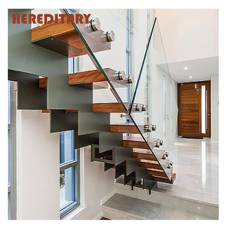 Australian/canadian standard staircase modern interior staircase with wooden steps indoor stairs
