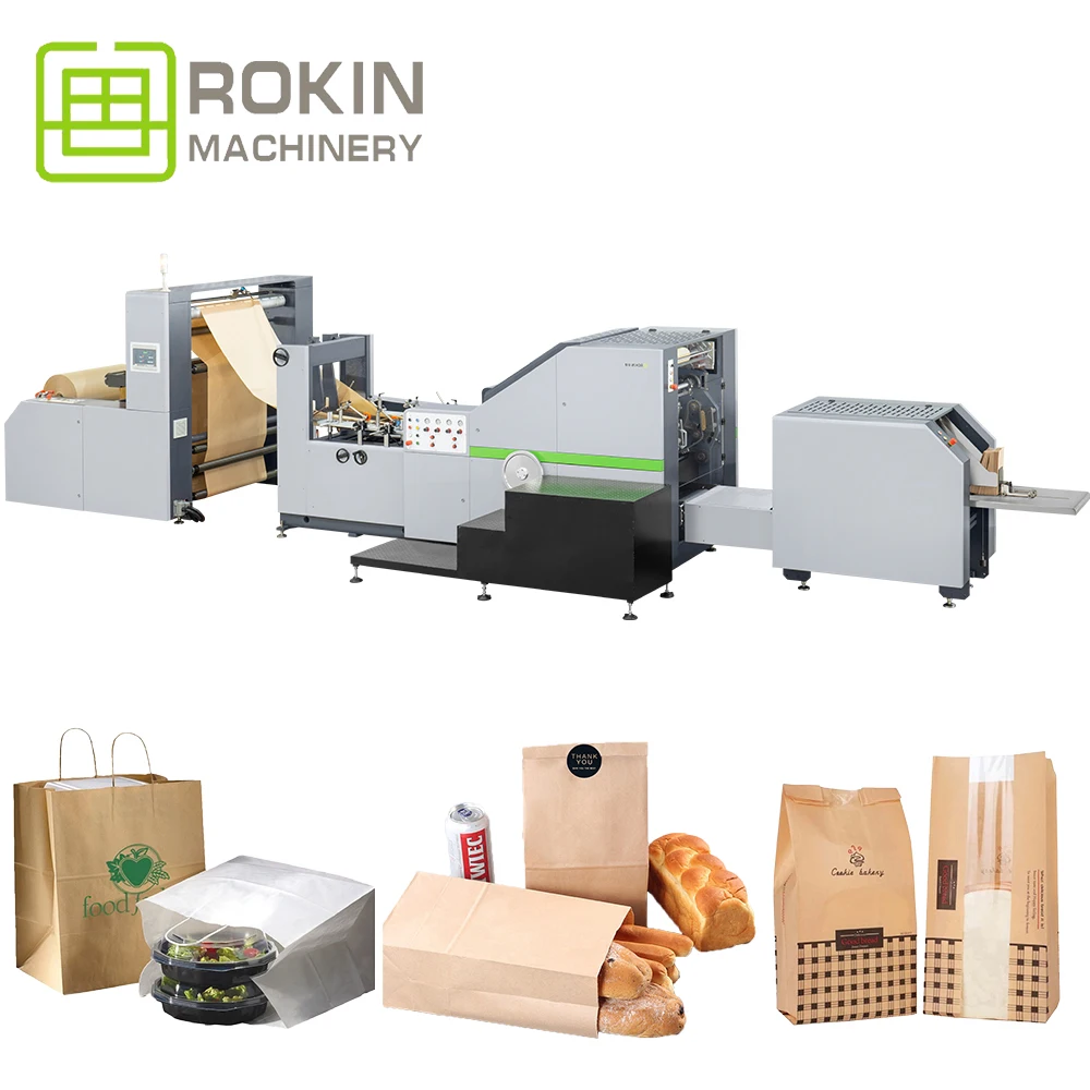 ROKIN BRAND paper square bottom bag making machine in indian currency