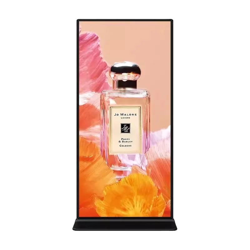 75 Inch Full Screen Digital Signage 4K Totem Screen Floor Standing Menu Board Indoor Advertising Machine LCD Touch Screen Kiosk