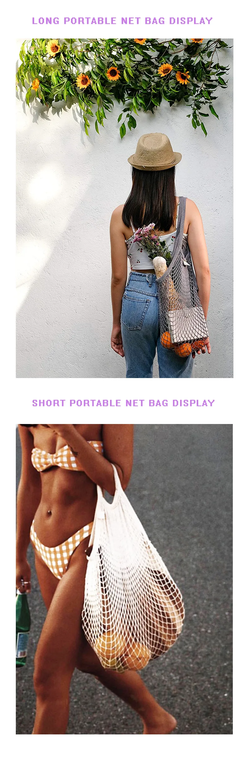 Market Kitchen Grocery Reusable Shopping Vegetable Produce Washable Eco Friendly Tote Organic Cotton Mesh Bags Fruit Net Bag