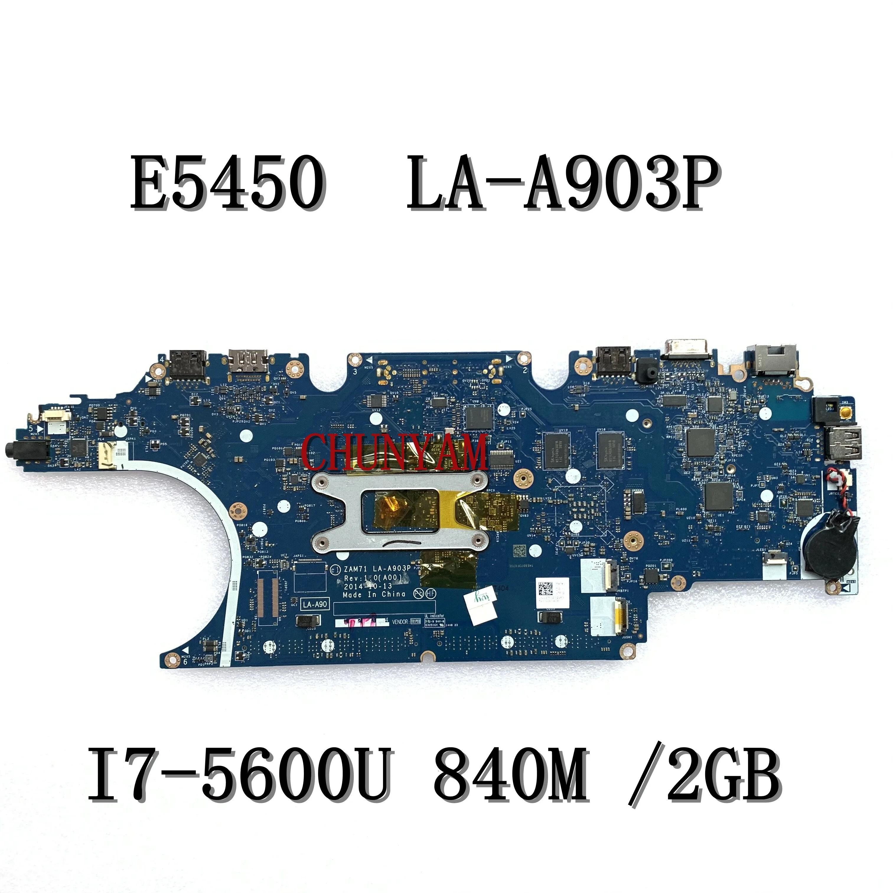 Wholesale ZAM71 LA-A903P w/ i7-5600u 840M 2GB For Latitude E5450 Laptop Notebook Motherboard CN-07FG2 7FG2 Fully Tested