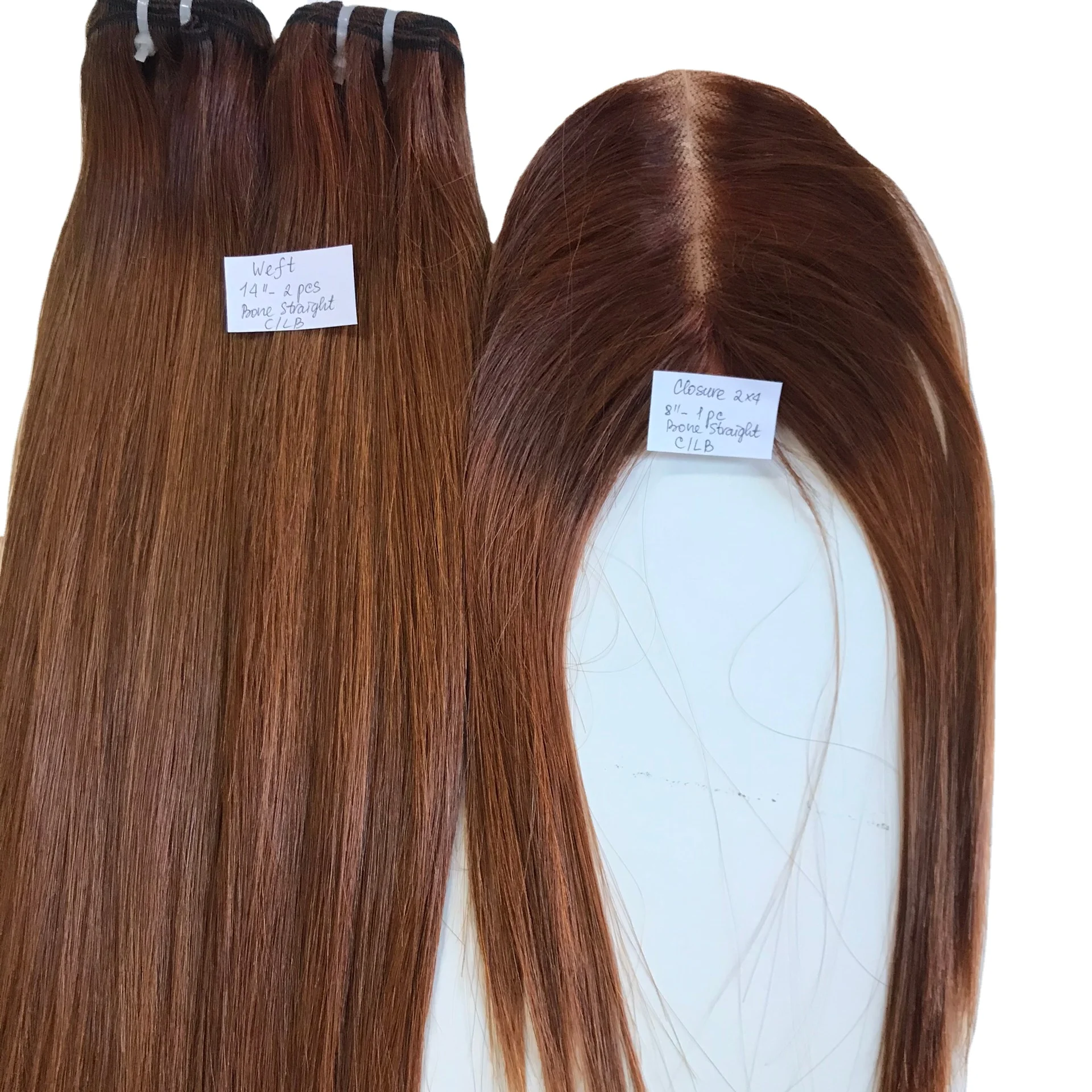 Super Double Drawn Vietnamese Hair Bone Straight Piano Color Hair Remy Virgin Cuticle Aligned Hair