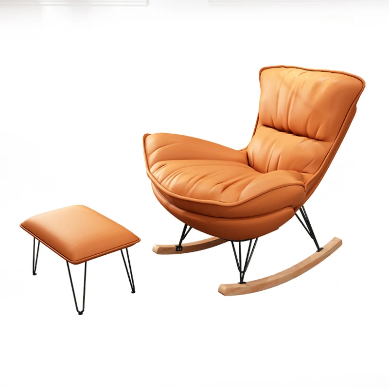 Modern lazy chair recliner living room comfortable rocking chair lounge chair and ottoman set