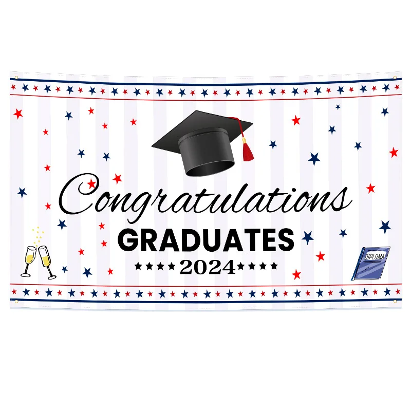 New graduation background cloth themed party decorations Graduation flag Graduation banner
