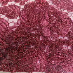 2022 hot selling polyester spandex lace embroidery dress fabric fashion embroidery fabric textile raw material