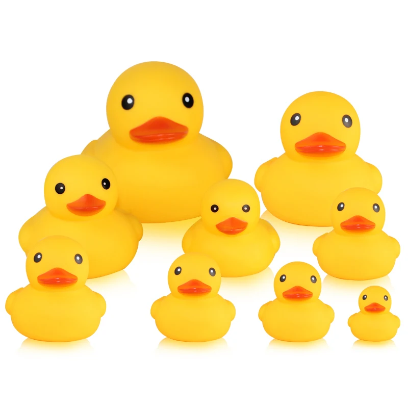Cute Little Yellow Duck with Squeeze Sound Bath Toy Soft Rubber Float Ducks Play Bath Game Fun Gifts For Children