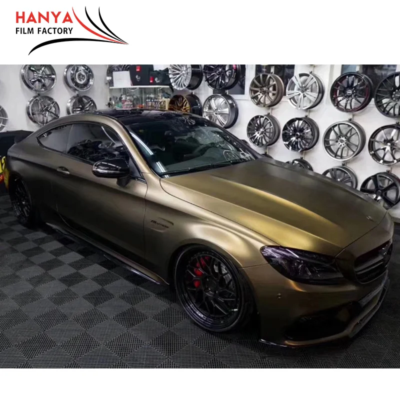 Air Bubble Free Wholesale White Adhesive Car Vinyl Film Wrap  VINYL Golden Brown