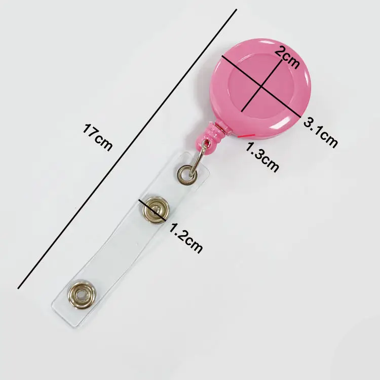 Round easy to pull buckle Reel Holder wholesale custom Sublimation Plastic Lanyards retractable Clip medical nurse id badge reel