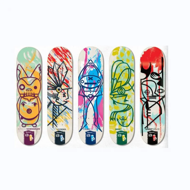 Wholesale Custom Print OEM Tech Canadian Maple 8.25 Skate Decks Carbon Fiber Hard Rock Blank Skateboard Parts for Adults