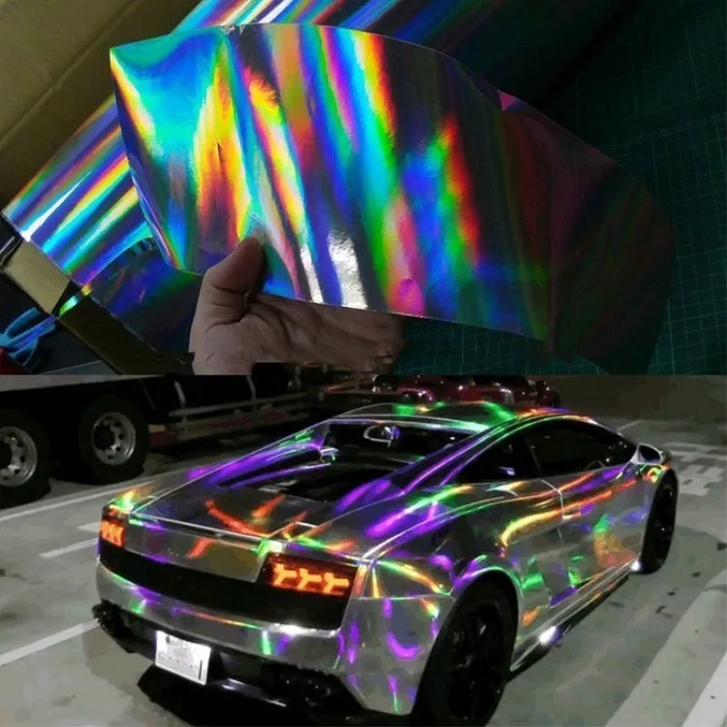 1.52*18m Holographic Rainbow Film Foil for Car Wrap Vinyl ADVERTISEMENT STICKER