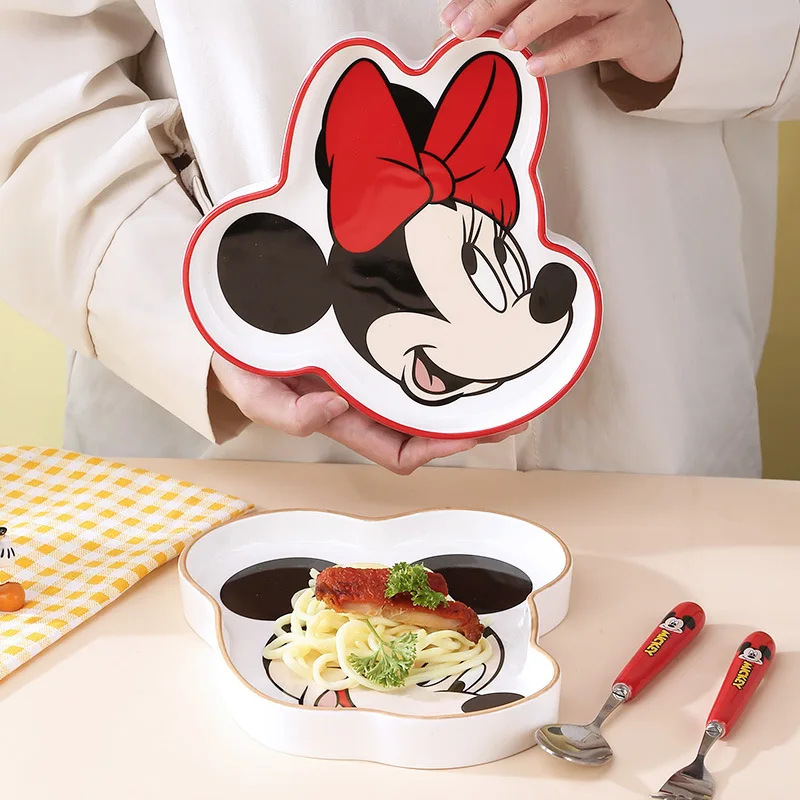 MAIMAI лидер продаж dis ney mickey мультяшный клубничный медведь керамическая посуда милая трехмерная тарелка