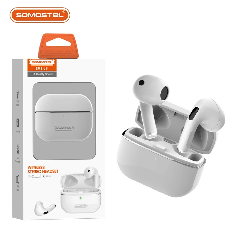 SOMOSTEL J11 fast shipping tws earphone auriculares stereo wireless earbuds handfree headset for gaming and music for Iphone