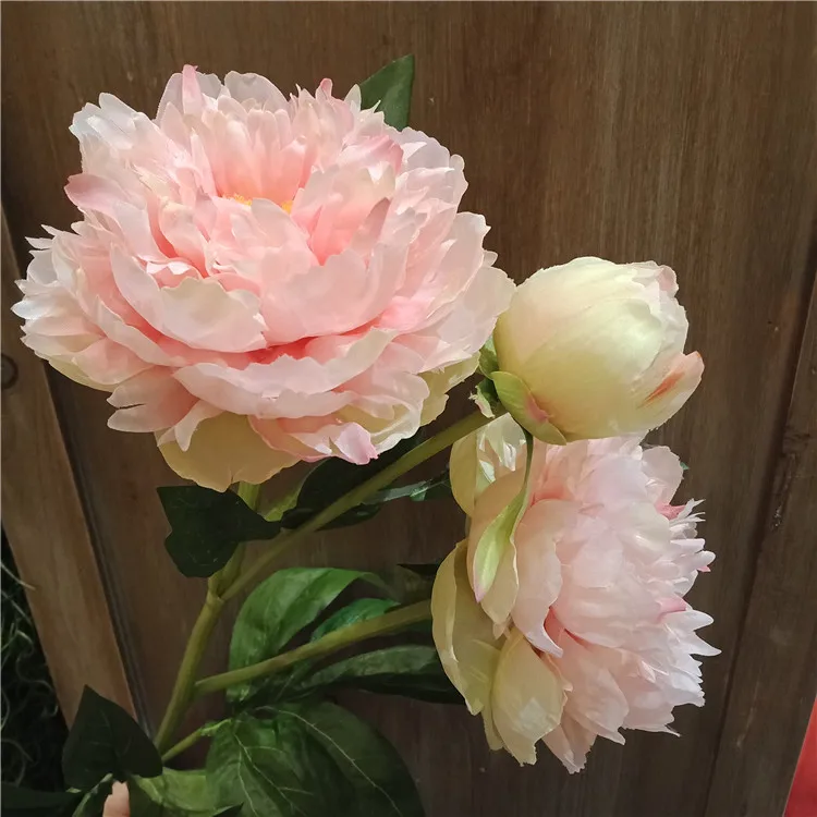 High quality 3 heads artificial flowers 6 colors silk peony for Home decoration