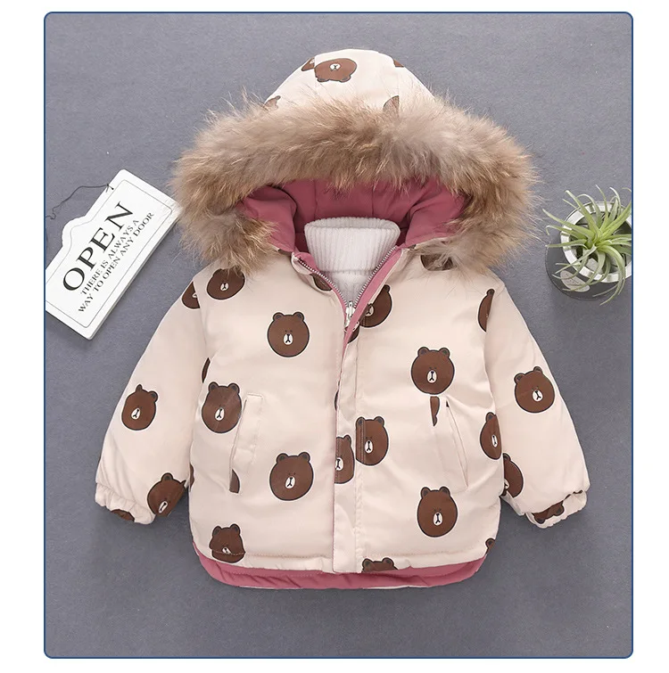 
Sunny Baby Girls Clothing 2020 Winter Boys and Girls Jeans Jacket Cotton Girls Padded Mid-length Denim Thick Coat 