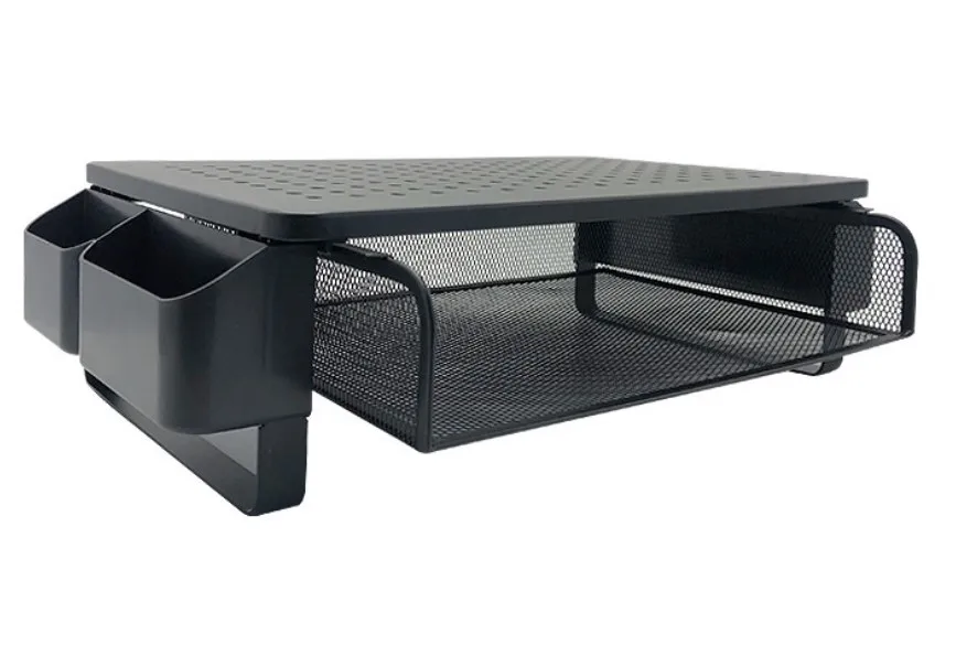 pc Metal Computer Monitor Stand with Drawer Steel Desktop & Drawer Organizer for Office Storage Monitor Riser Storage