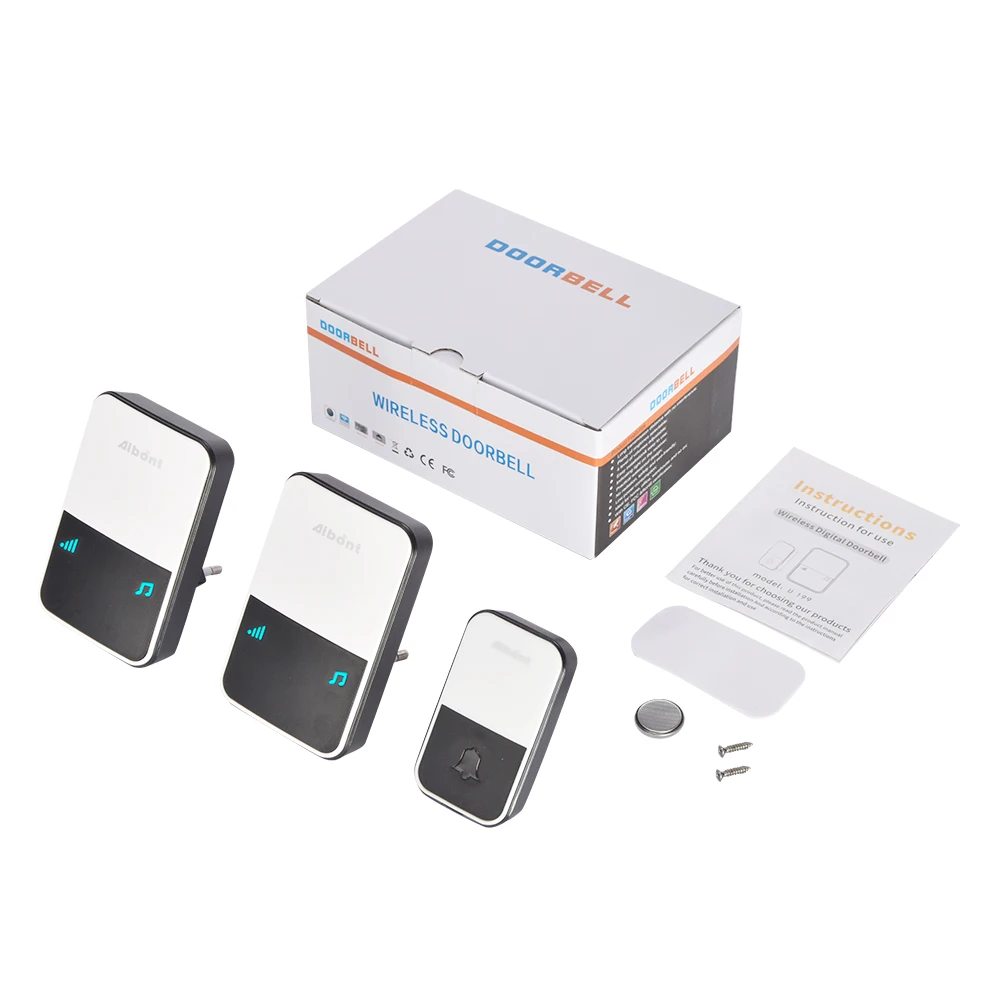 Top Quality New Battery-operated Wireless Door Bell Waterproof Cordless Doorbells