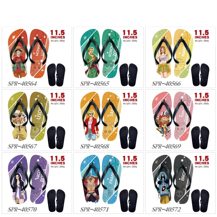 One Pieces cartoon slippers Luffy anime Flip-flops Clip slippers Sandals Home shoes Beach shoes