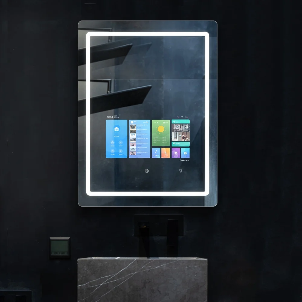 Touch Screen Smart Led Android Magic Mirror tv in bathroom with wifi