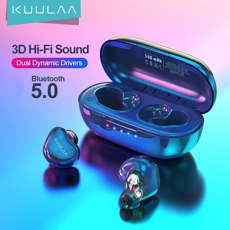 KUULAA 2021 трендовые продукты TWS BT наушники оригинальные беспроводные наушники для iPhone X/7/8/ Samsung