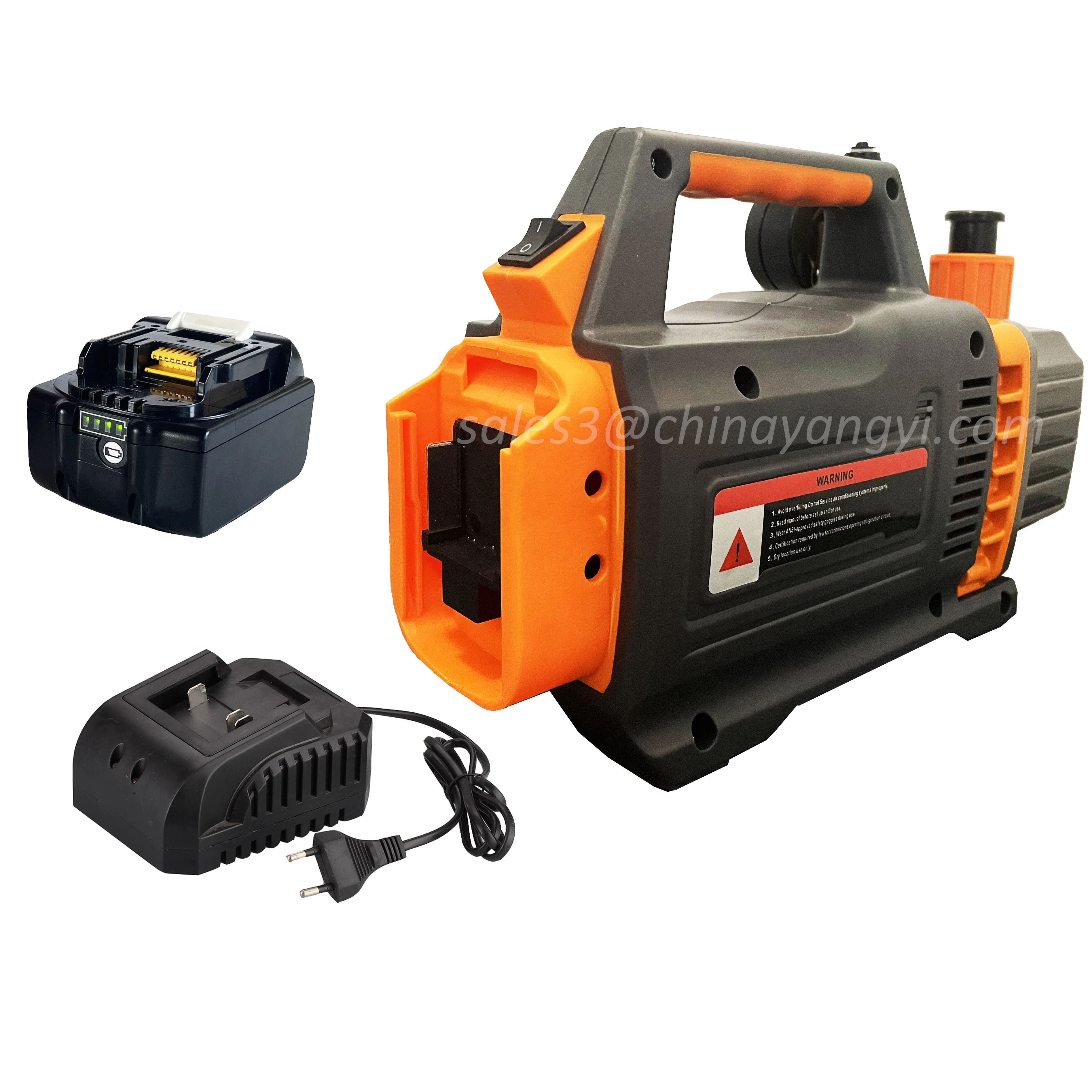 Portable Cordless Vacuum Pump 2CFM 18V Lithium Rechargeable Battery DC Inverter 1/4HP for Air Conditioner Refrigerant HVAC