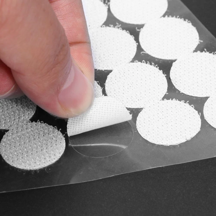 high-quality Home Use Velcroes Tape Transparent Die Cut Round Squares Nylon Self Adhesive Hook And Loop Dots Circle