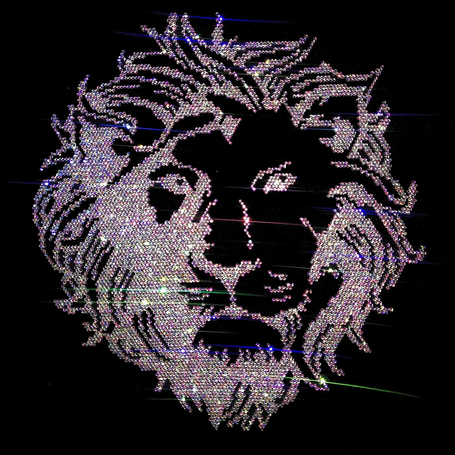 Rhinestop Ab Crystal Lion Iron-on Rhinestone Design Bling Rhinestone Heat Transfer For Clothes Rhinestones Iron On Patches