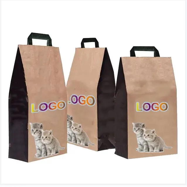 Hot Selling Pet Supplies Cat Litter Paper Bag Cat Litter Pellet Biodegradable Cat Litter Kraft Paper Bags For Household