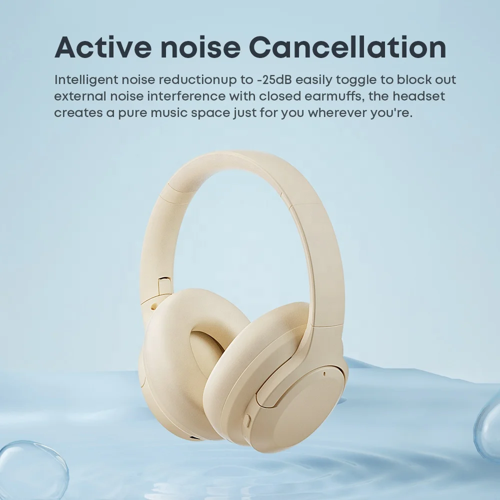 New Custom Noise Cancelling Wireless Headphone Stereo Foldable Headset Earphone Over-head Wireless Headphones for Indoor Outdoor