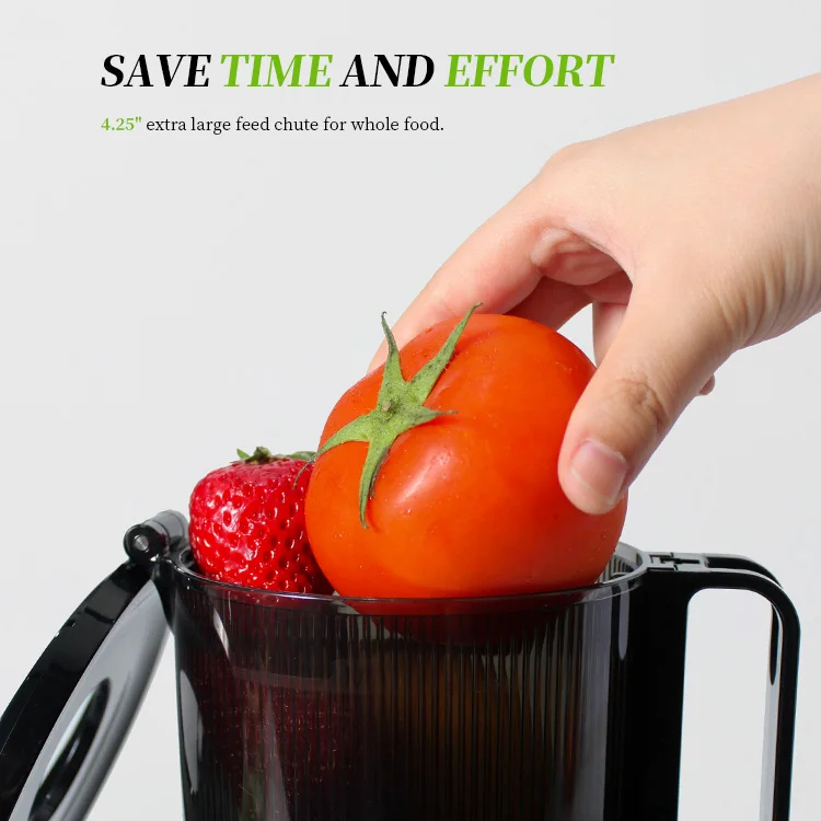 GDOR Cold Press Juicer 4.3 Feed Chute Tritan Material Powerful 200W Fruit Slow Juicer Machines Extractor