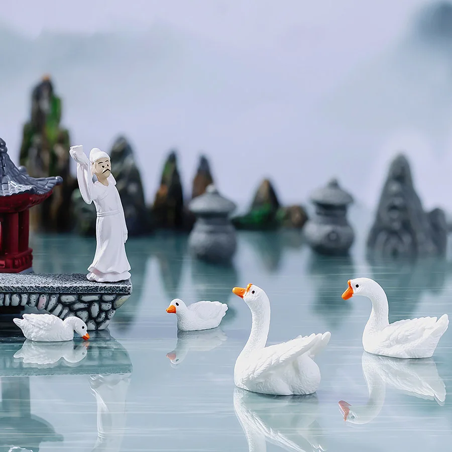 Hill Mountain Bridge Duck Resin Craft Ornament Small World Zen Garden Yard Fengshui Fairy Garden Decoration Miniatures