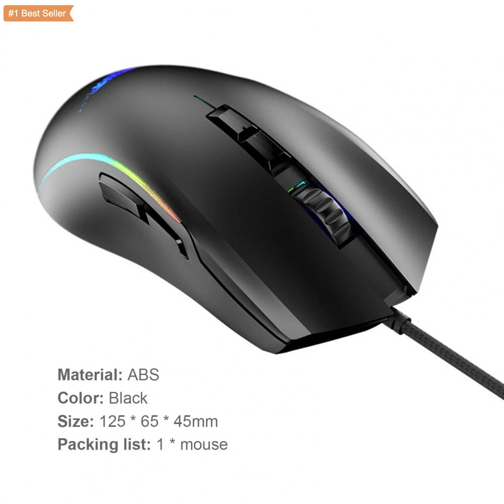 Wired Mouse Quick Response Plug Play RGB Light 7200 DPI Windows 7/8/10 for Windows Vista and for Windows XP Wi Gaming Mouse