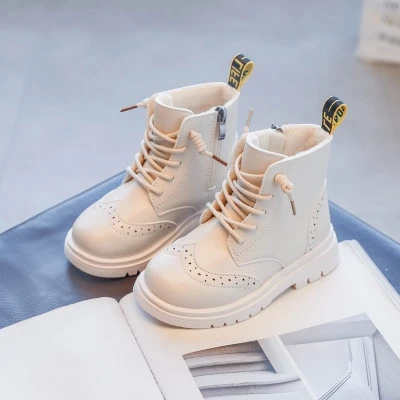 Новое поступление, популярная распродажа, теплая зимняя обувь на шнуровке для мальчиков и девочек, Осенняя обувь, детские ботинки