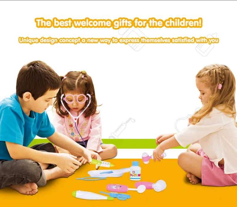 Educational plastic doctor play set kids medical kit toy play set