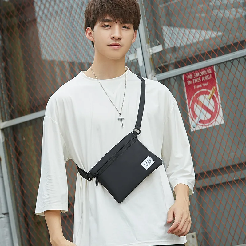 2022 New trendy sling small shoulder bags wholesales simple man cross body purse custom logo mini nylon crossbody bag for men