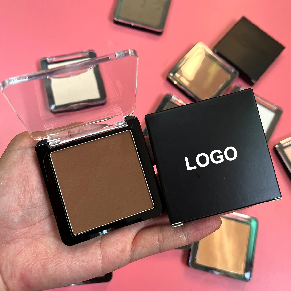 Oem customized private label waterproof face contouring powder matte nude vegan makeup pressed powder