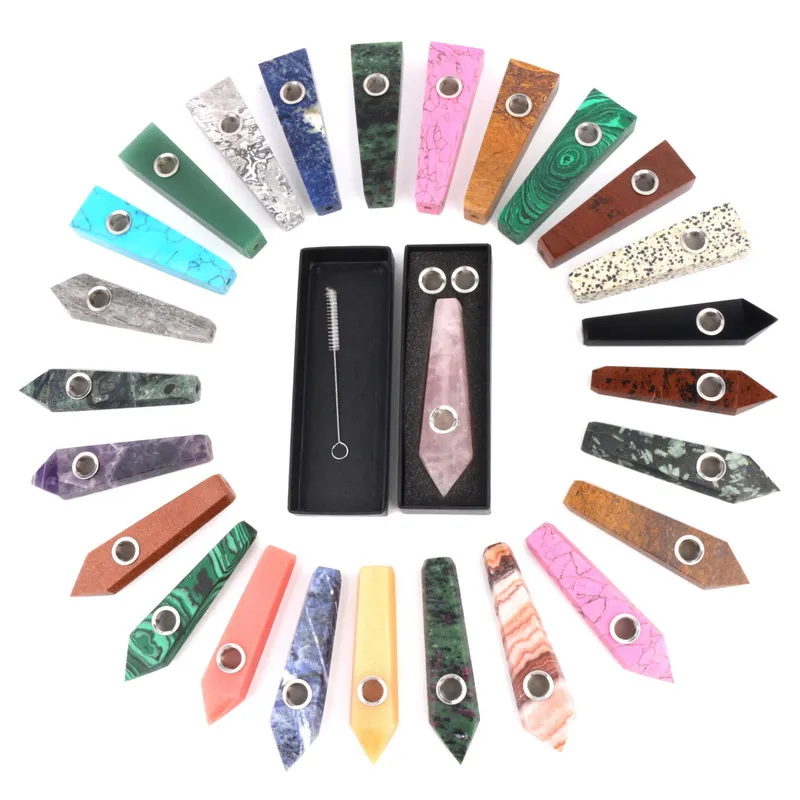 2021  Glass Accessories Weed Rough Quartz Stone Crystal Tobacco weed Smoking Pipes for gifts