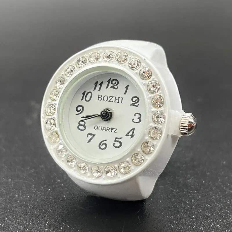 Free Size Luxury Rhinestone Rings Quartz Watches Women Men Students Ring Watch Ladies Fashion Clock relojes