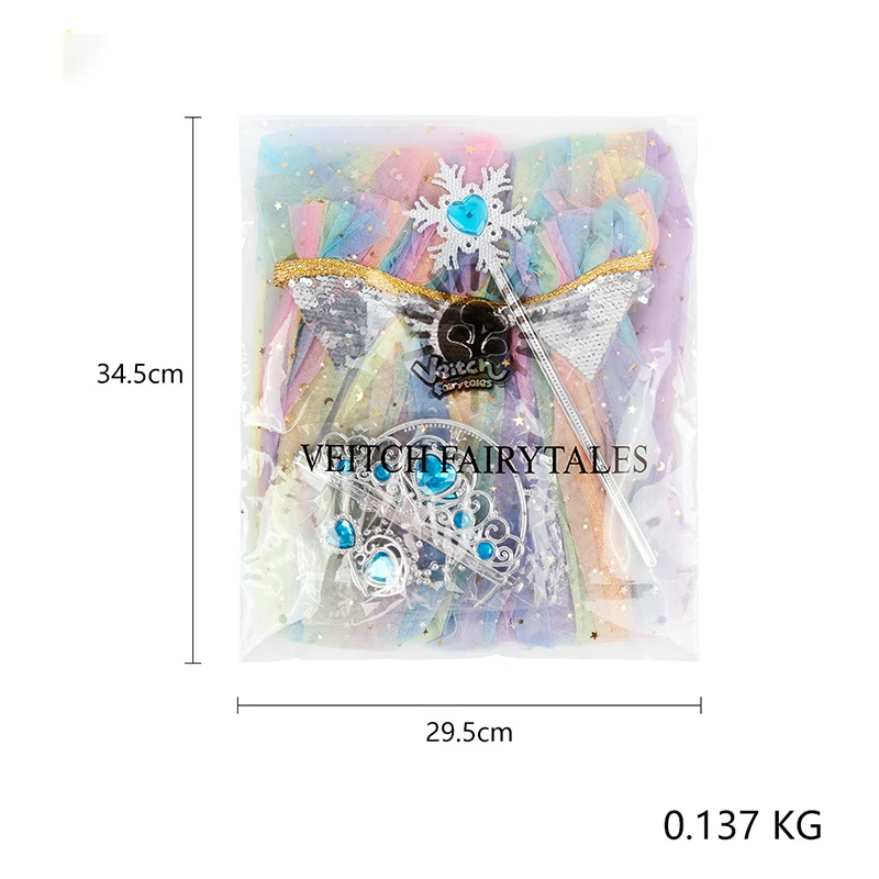 3-8 Birthday Gift Little Girl Princess Dress up Clothes Princess Dresses Princess Cape with Crown Toy Gift for Christmas