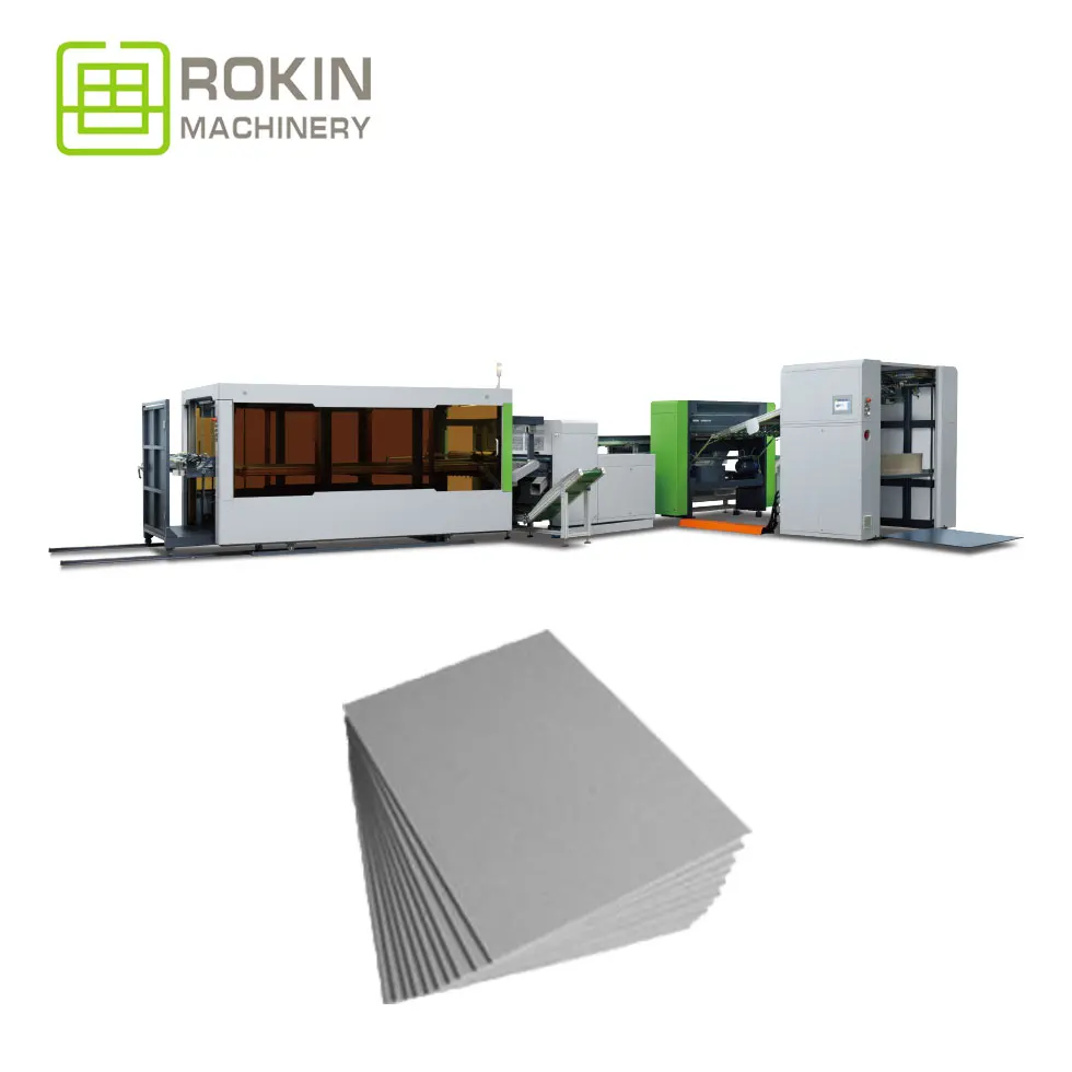 ROKIN BRAND Automatic Feeding Fully-Automatic V&U Type Cardboard Grooving Machine rigid box making case cardboard groove