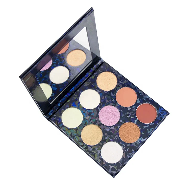 High Quality Shimmer Pressed Powder Private Label Cardboard Highlighter Palette