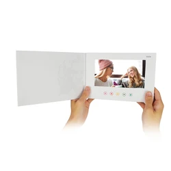 Customized Digital video Book Wedding greeting Card 7 inch lcd Video gift Brochure