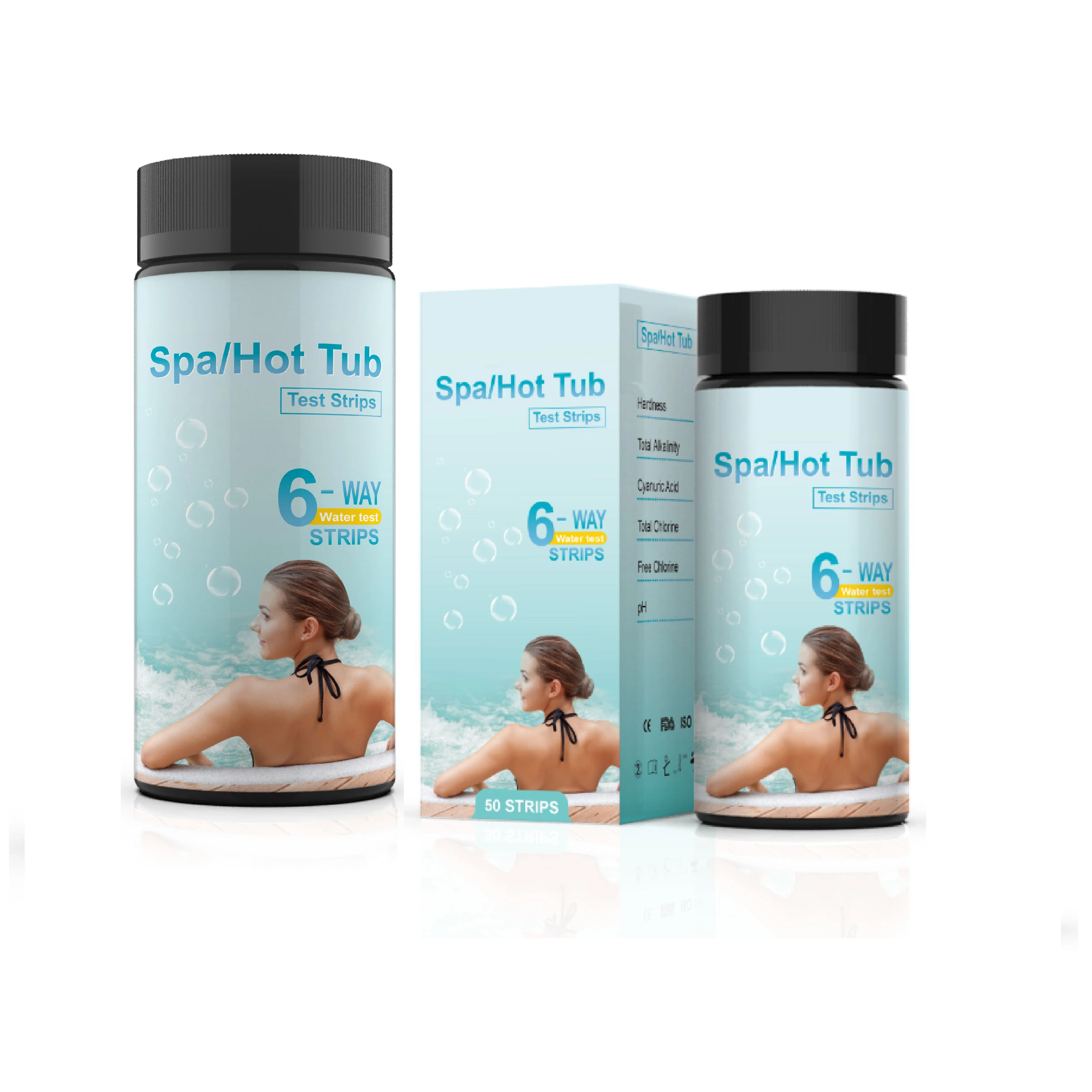 6 in 1 Visual Acuity Examination Apparatus Free Chlorine Water Test Kit with Cyanuric Acid Comprehensive Water Test Strips